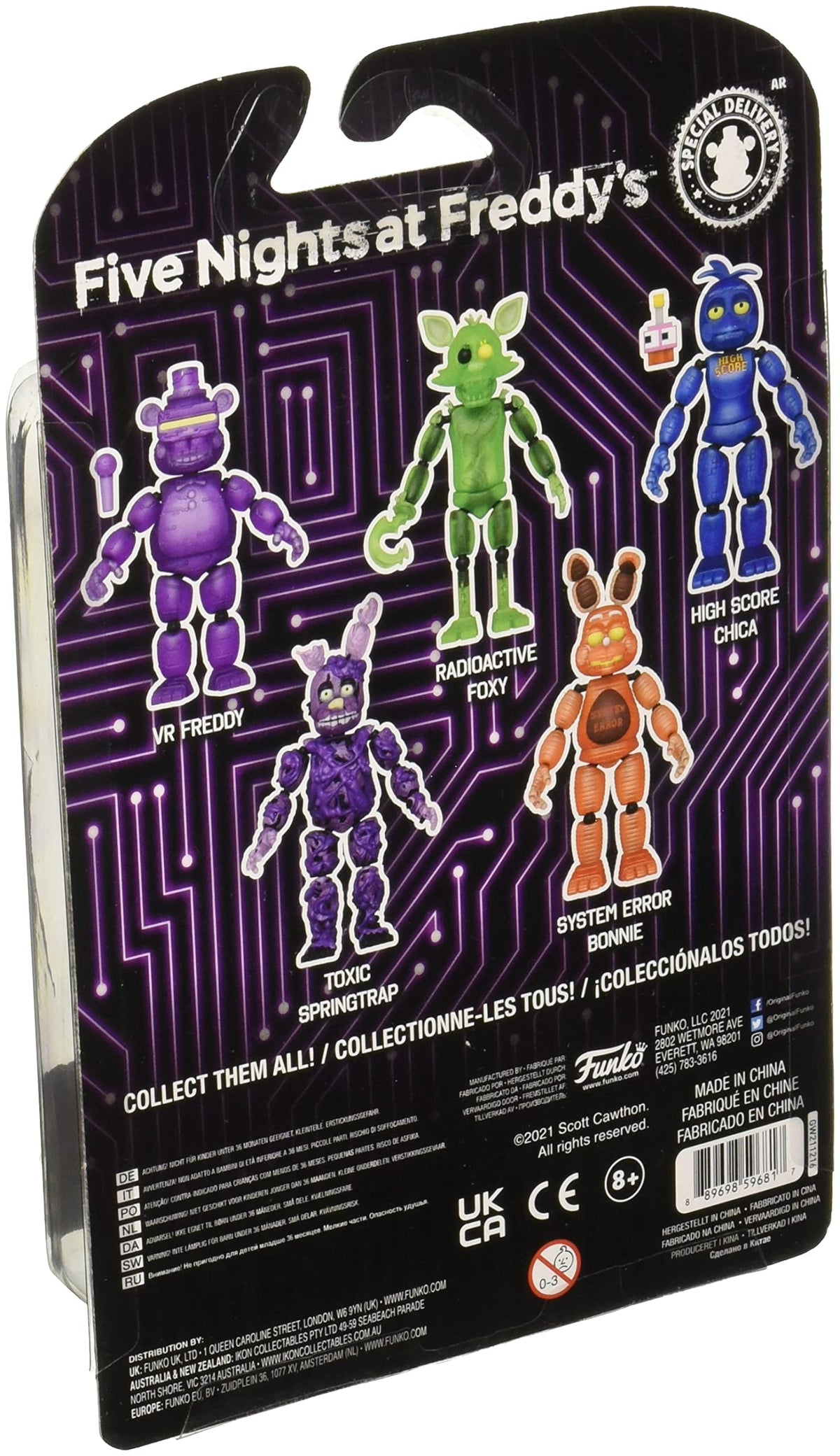 Funko Five Nights at Freddy's VR Freddy Action Figure, Purple, Glow in the Dark, 546-inches