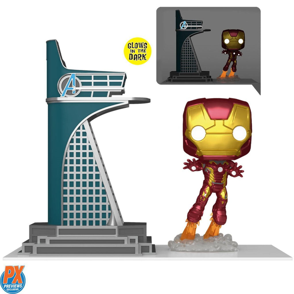 Avengers 2 Iron Man with Tower GITD Pop! Town, Not Mint
